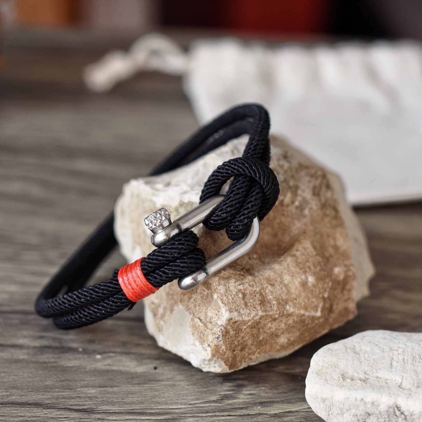 Bracelet Mousqueton Noir - BR-001