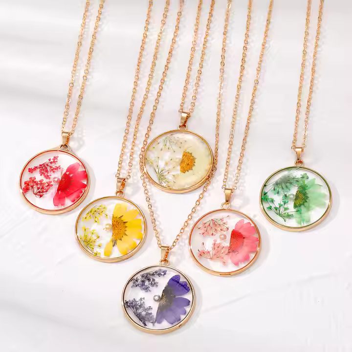 Collier Floral Rose clair CL-034B