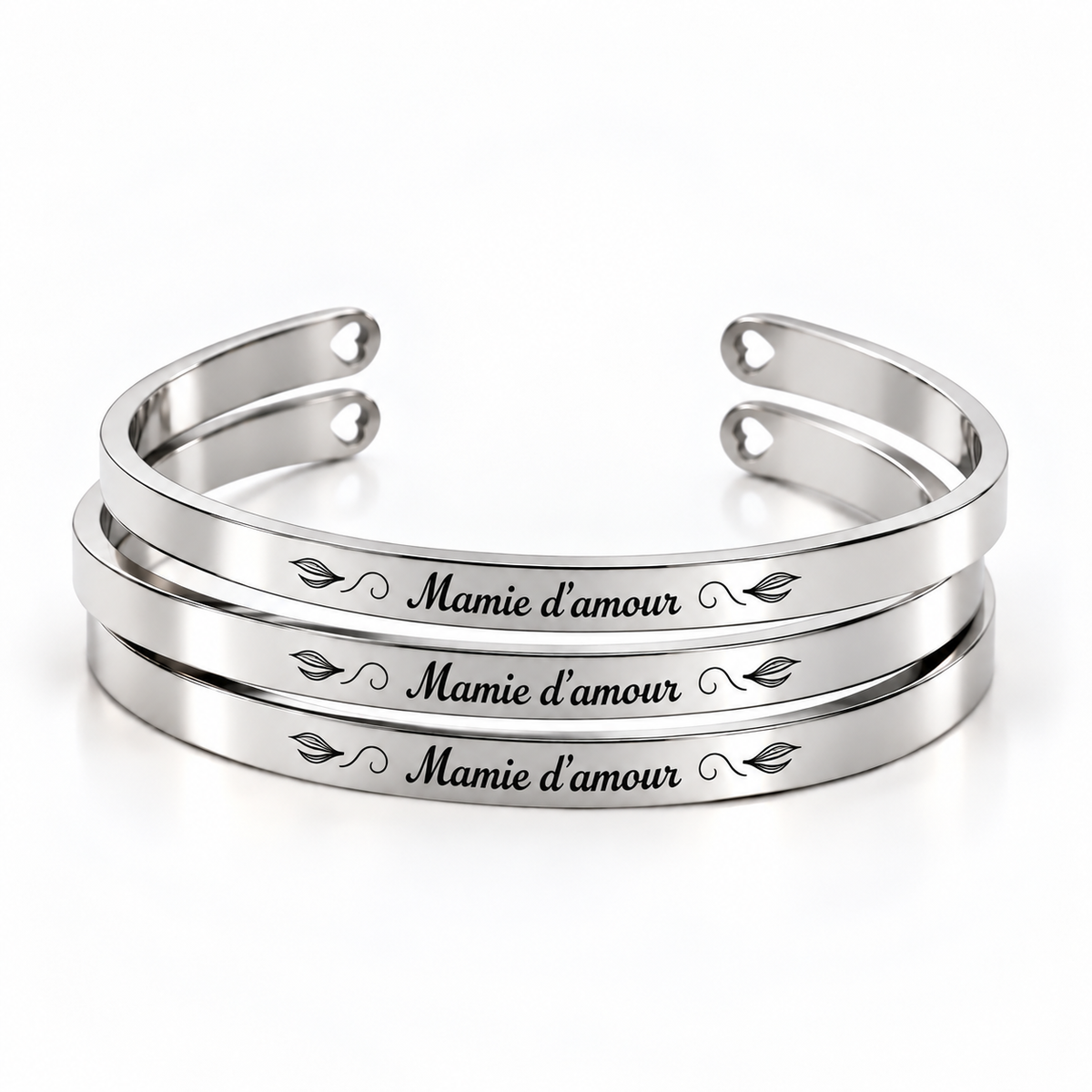 Brazalete de oro rosa martillado de 6 mm x 160 mm - BR-033