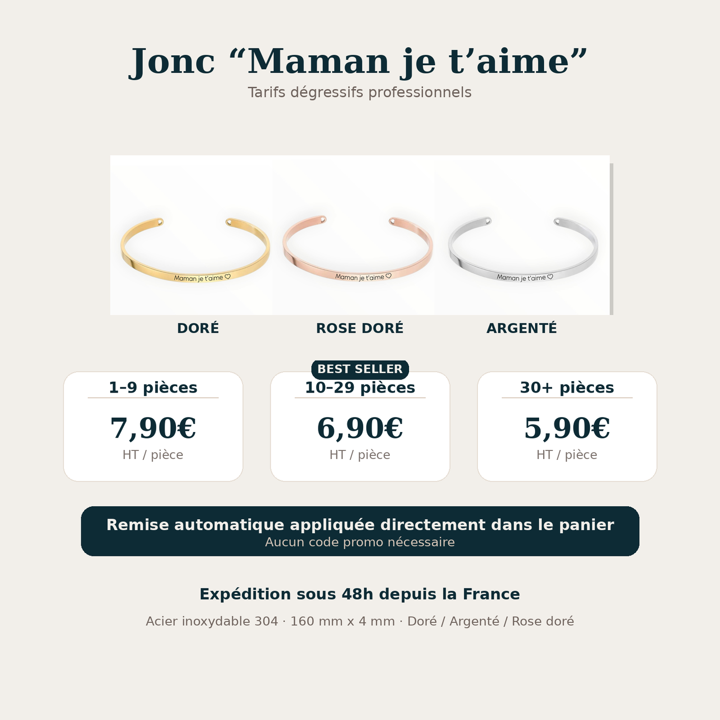 Jonc Maman je t'aime (BF-599)