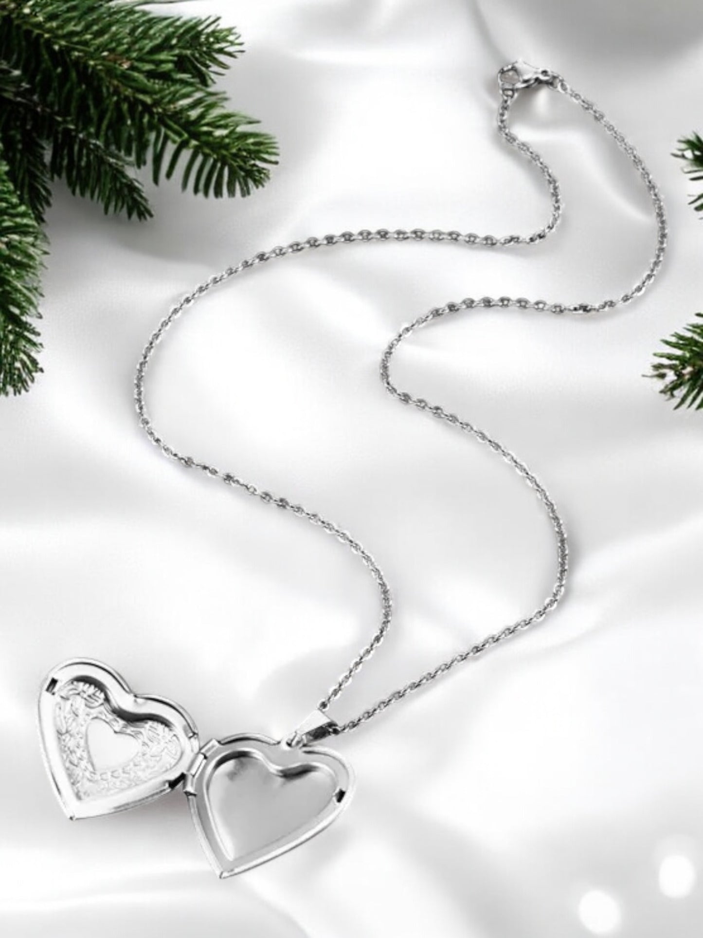 Collier Porte-photo Coeur Argenté - CL-004