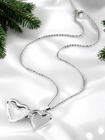 Collier Porte-photo Coeur Argenté - CL-004