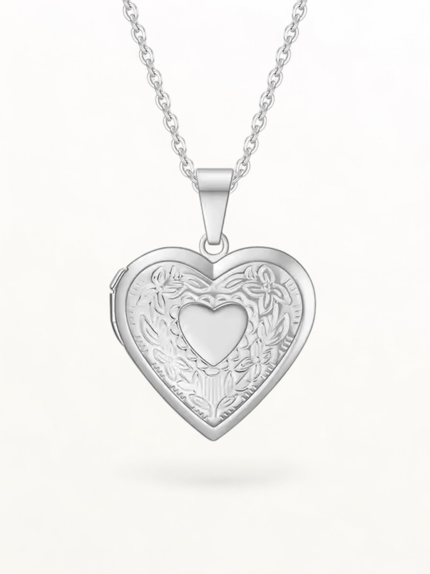 Collier Porte-photo Coeur Argenté - CL-004