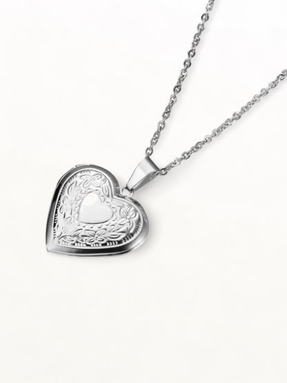 Collier Porte-photo Coeur Argenté - CL-004