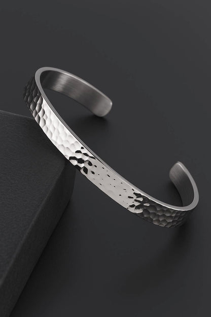 Jonc Martelé Argenté 6mm x 160mm - BR-032