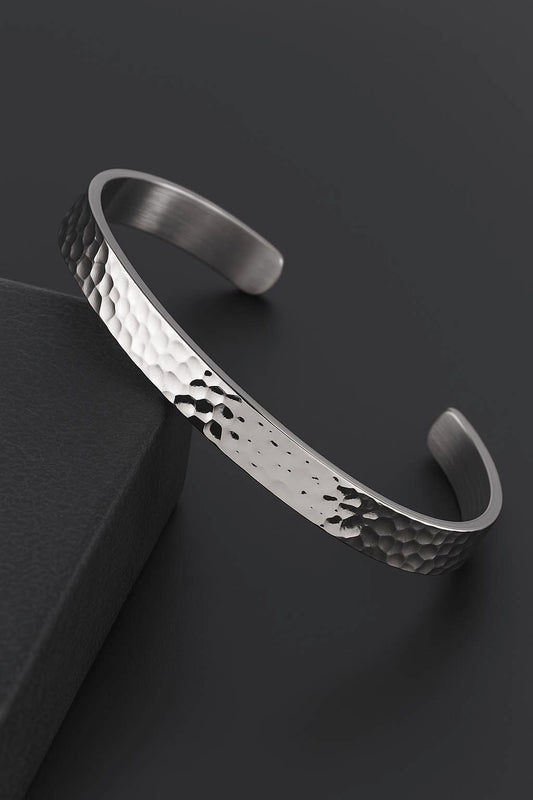 Jonc Martelé Argenté 6mm x 160mm - BR-032