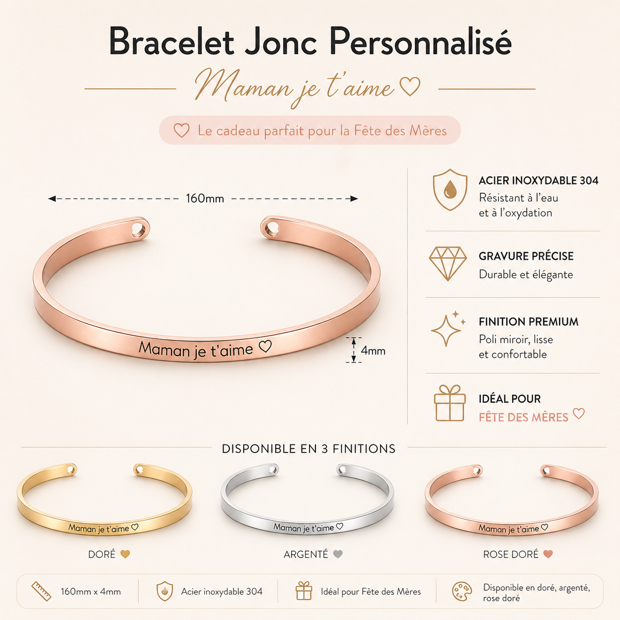 Jonc Maman je t'aime (BF-599)