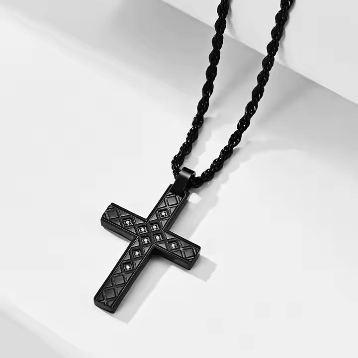 Collier Croix Noire CLH-456