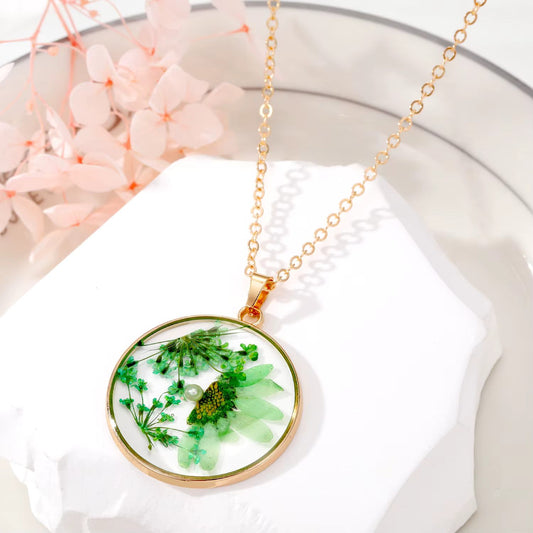 Collier Floral Vert CL-034A