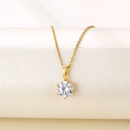 Collier Solitaire Doré (CL-007)