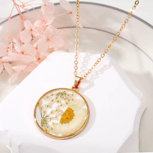 Collier Floral Blanc CL-034