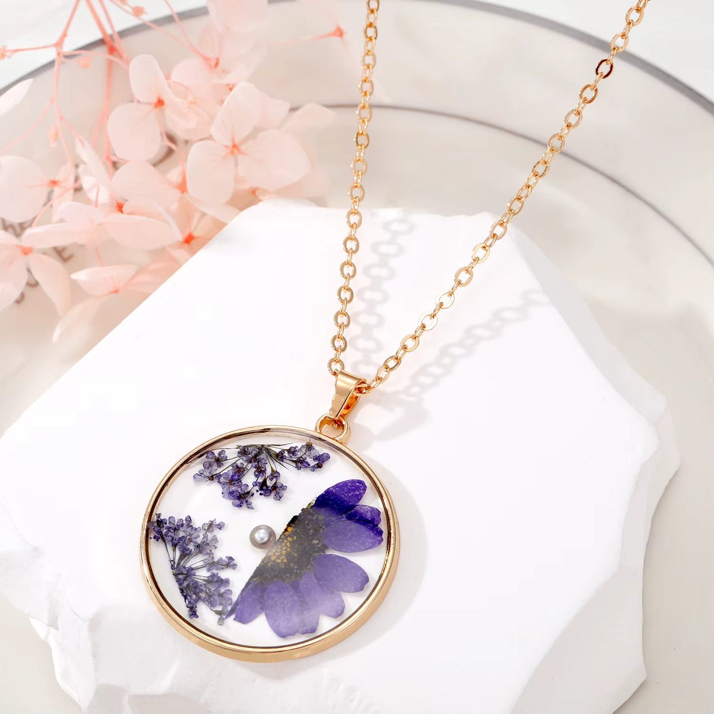 Collier Floral Violet CL-034D