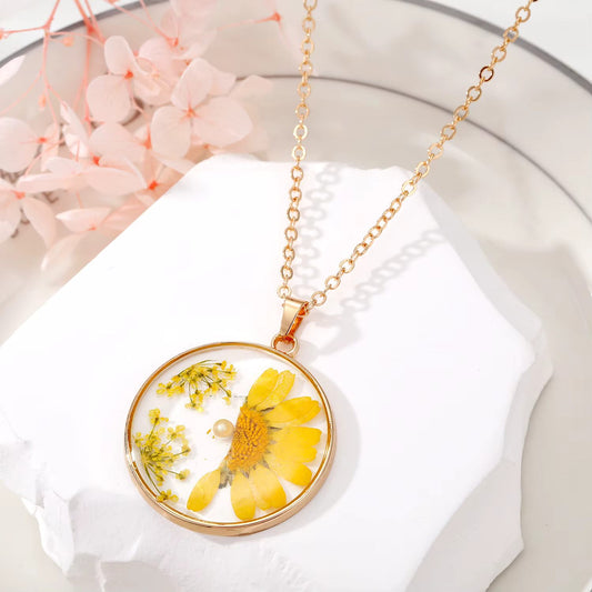 Collier Floral Jaune CL-034E