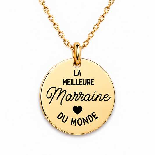 Collier Meilleure marraine du monde - Doré - CL-224