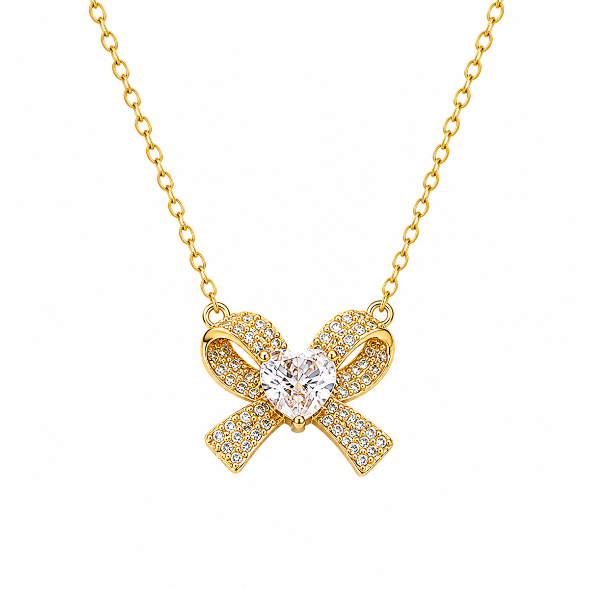 Collier Ruban Doré - Blanc - CL-192
