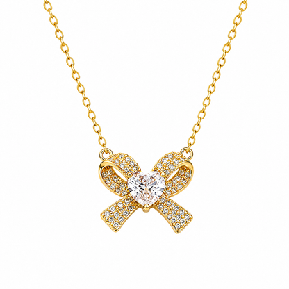 Collier Ruban Doré - Blanc - CL-192