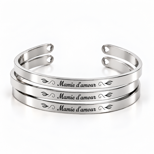 Brazalete de oro rosa martillado de 6 mm x 160 mm - BR-033