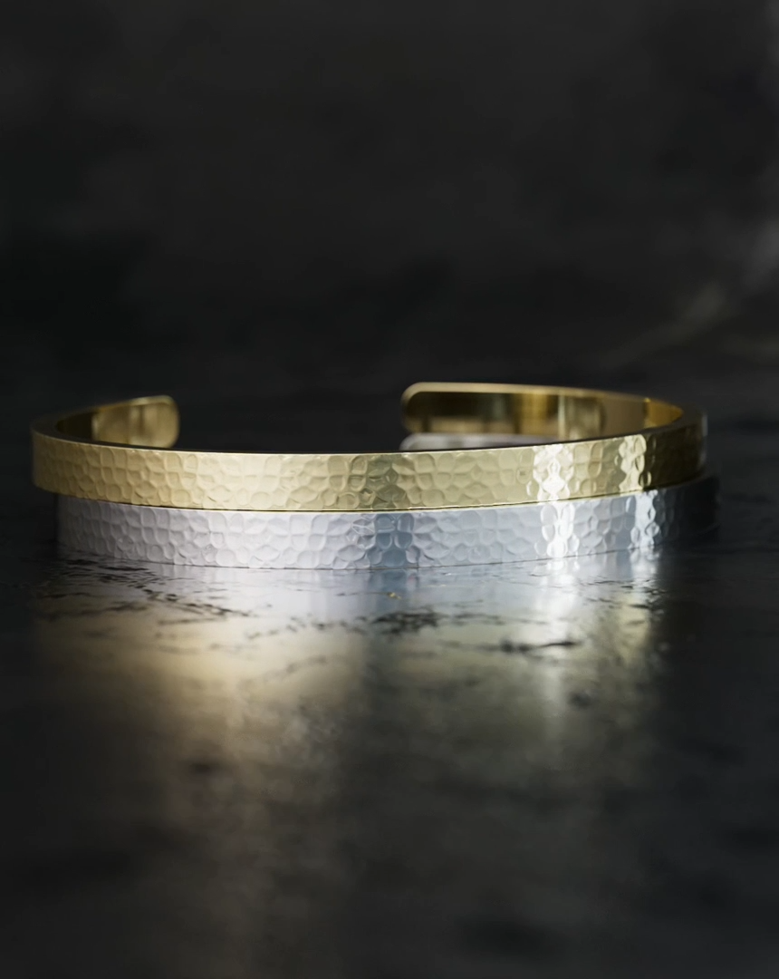 Jonc Martelé Doré 6mm x 160mm - BR-031