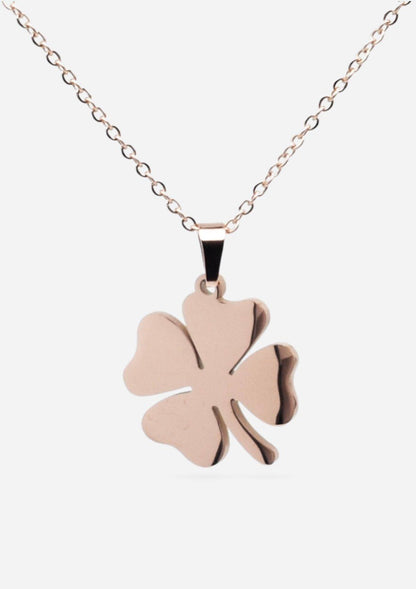 Collier Trèfle Rose Doré - CL-033
